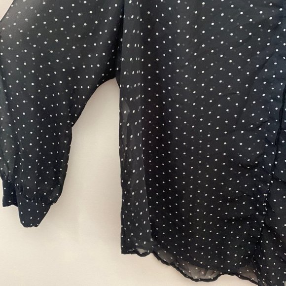 Old Navy Black Polka Dot Button Down Shirt - Picture 3 of 6